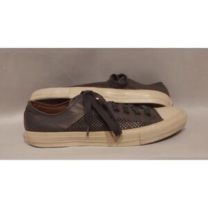 Converse x John Varvatos Gray Perforated Leather CTAS II Sneakers Size M/10 W/12